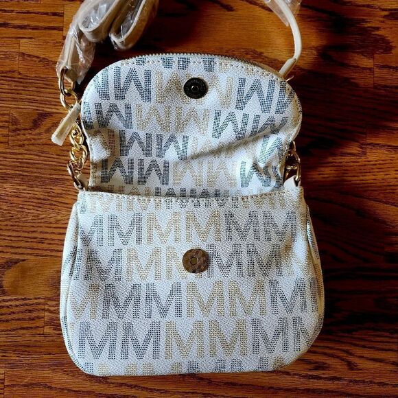 MILAN MKF Cream, Tan, And Black Vegan Crossbody Bag NEW! By Mia K WEDDING READY! - Picture 3 of 11